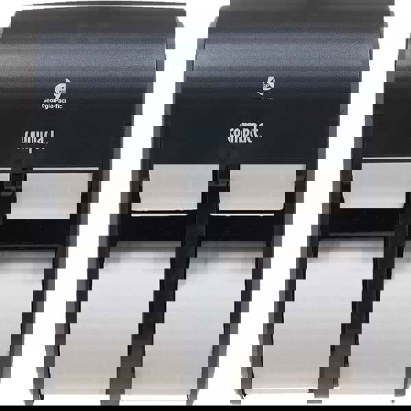 Compact Quad 4-Roll Coreless High-Capacity Toilet Paper Dispenser, Black